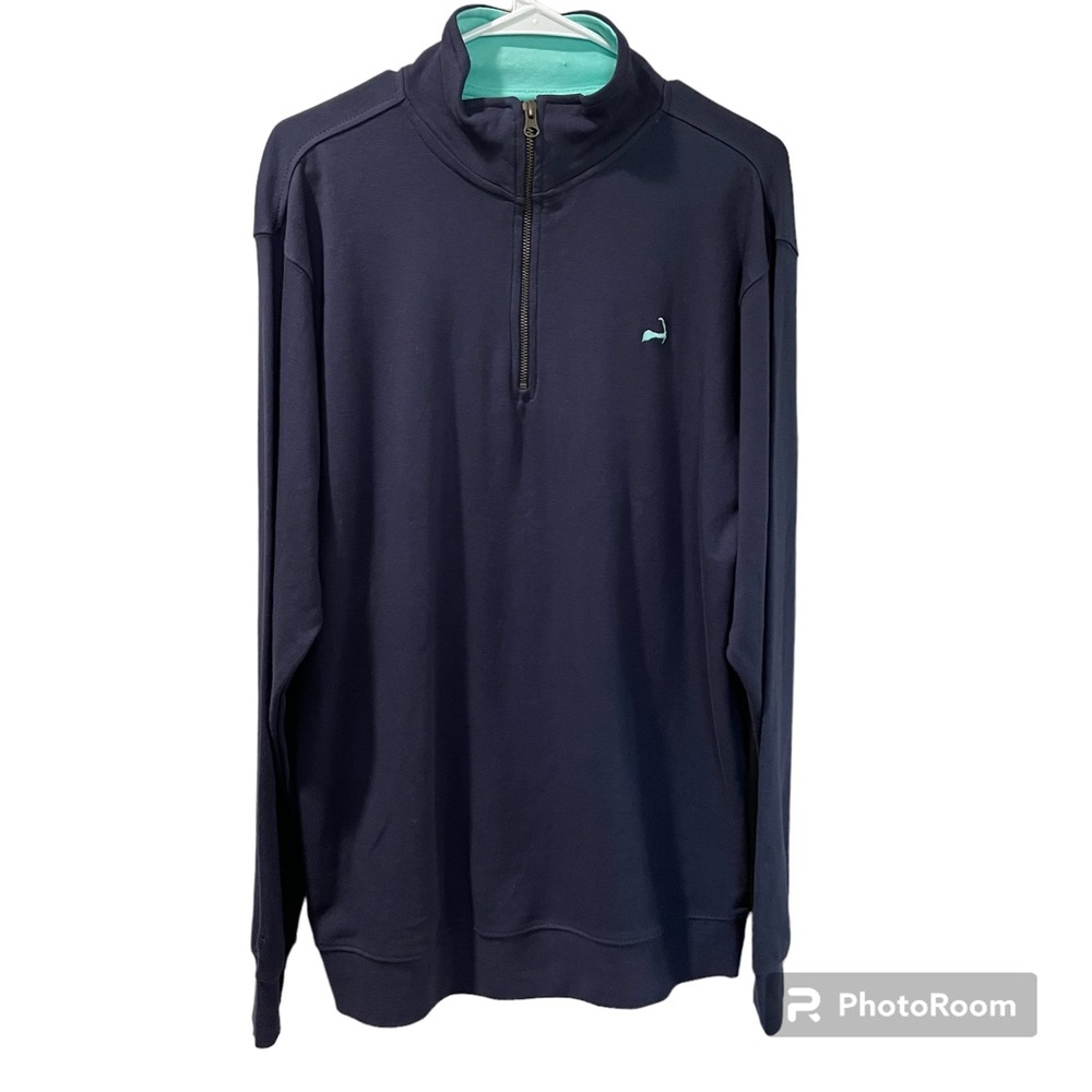 Cuffy’s of Cape Cod Pullover Navy with Green Lining Quarter Zip NWOT Medium